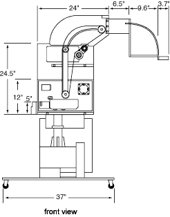 PPD-225 Pouch Dispenser Footprint Front