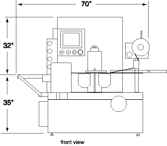 SOM-10N Servo Flow Wrap Machine Footprint Front